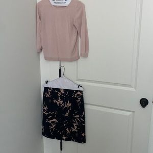 Ann Taylor Pink Medium Top / Ann Taylor Size 6 Petite Skirt